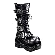 4 Inch Platform MENS SIZING Black & Grey Goth Boots Gothic Boots Buckles Lace Up