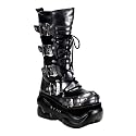 4 Inch Platform MENS SIZING Black & Grey Goth Boots Gothic Boots Buckles Lace Up