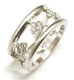 Diamonds Set in Lace Style Right Ring 18k White Gold Size 6.5 (T.w 0.40)