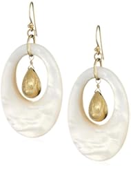 Lauren Harper Collection Over the Moon 18k Gold and Mother-Of-Pearl Oval Earrings