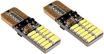 LLCJ 2PCS Canbus T10 W5W 194 168 2825 4014 24-SMD White LED Bulbs for Car License Plate Lights ,side door courtesy lights,Interior Map Lights or Dome Lights