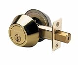 Tools & Hardware : Master Lock DSO0703 Double Cylinder Deadbolt Door Hardware with SilvaBond Antimicrobial Protected Finish, Polished Brass