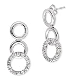 CleverSilver's Polished .925 Sterling Silver CZ. Diamond Circle Drop Earrings