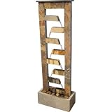 Lighted Zigzag Slate Floor Fountain