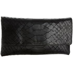 Jalda Soft Anaconda-Embossed Brief Clutch