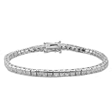 Tressa Sterling Silver 3x3-mm Cubic Zirconia Tennis Bracelet
