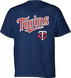 Minnesota Twins Navy Bigger Series Sweep Wordmark T-Shirt
