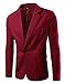 XQS Men's Stylish Solid Color One Button Blazer Jacket Suit