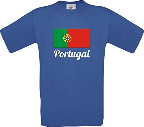 ShirtInStyle Kinder-Shirt PORTUGAL Ländershirt diverse Farben, Farbe royal, Größe 140