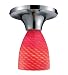 Celina 1-Light Semi-Flush In Polished Chrome And Scarlet Red Glass