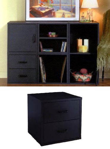 Foremost 327406 Modular 2-Drawer Cube Storage System, Black
