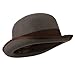 Men's Felt Bowler Hat with Ribbon Trim - Grey Chocolate