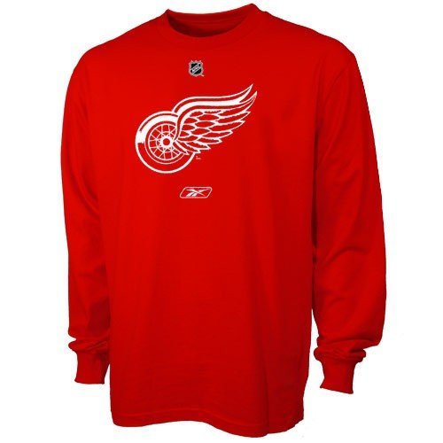 Reebok Detroit Red Wings Red Primary Logo Long Sleeve T-shirt (X-Large)