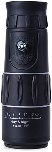 16 x 52 Zoom Monocular Telescope Low Light Level Night Vision Optics Zoom Lens with Compass