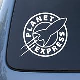 PLANET EXPRESS - Futurama - Vinyl Decal Sticker #A1458 | Vinyl Color: White