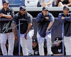 Yankees, New York Autographed/Hand Signed 8x10 Photo By Joba Chamberlain, C.C. Sabathia, AJ Burnett