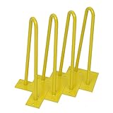 暖かい色のテーブル脚　マンションDIY家具パーツ　インテリア　黄色　12インチ　4本