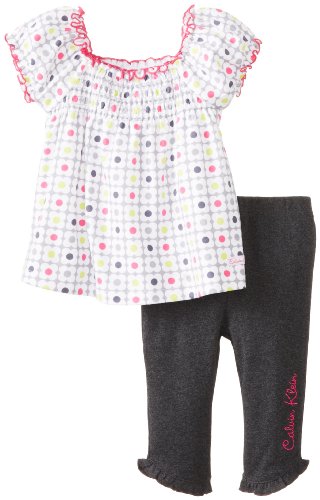 Calvin Klein Baby Girls' Printed Tunic with Charcoal Leggings