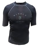 メンズ半袖ラッシュガード NINBLE5 SS09-M0625R BLK/GRY L