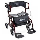 Diamond Deluxe Aluminum Rollator >&< Transport Chair, In One!