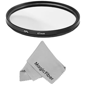 67MM Circular Polarizer Filter (for Camera Lens with 67MM Filter Thread) + Premium MagicFiber Microfiber Cleaning Cloth