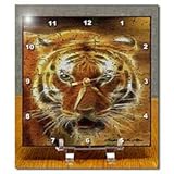 IMAGE OF Textured Tiger -Tiger Fractalius Art - 6x6 Desk Clock