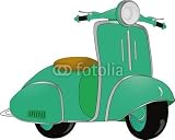 Wallmonkeys Peel and Stick Wall Decals - Motor Scooter - Removable Graphic