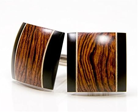 Honduran Rosewood, Ebony, Holly Wood Cufflinks