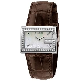 Click here to buy Gucci Watches - Gucci Series 100 Unisex with Diamond Bezel, Mother of Pearl with Stainless-Steel... by Gucci.