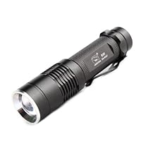 SMILING SHARK SS-8027 Cree XR-E Q5 160lm White Zooming Flashlight - Black