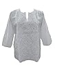 White Tunic Cotton Embroidered Yoga Top