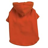 Casual Canine Polyester Basic Fleece 14-Inch Dog Hoodie, Small/Medium, Orange