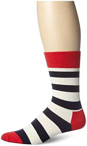 Happy Socks Men's 1Pk Combed Cotton Stripe Crew Sock