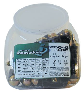 Genuine Innovations 16 Gram Threaded CO2 Cartridge - 20 Pack