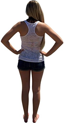 Country Shore Burnout White Palm Trees Tank Top - Medium