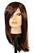 19" Dark Brown tipped Medium Auburn,Dark Cranberry straight synthetic wig
