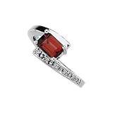 14K White Gold 0.06 ct. Diamond and 7 x 5 MM Pink Tourmaline Ring