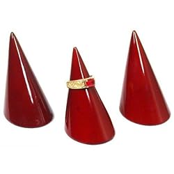 3 Ring Displays Rosewood Finger Stands Showcase Wooden
