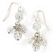 Sparkle Silver Tone Crystal Cluster Earrings