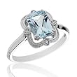 Aquamarine and Diamond Ring
