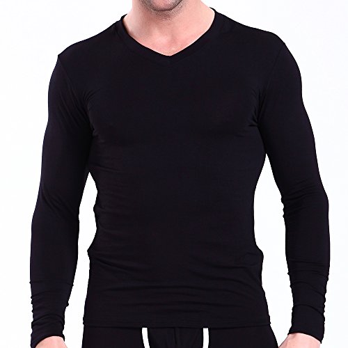 Lucky Couple® Men's Thermal V-neck Top Midweight Slim Fit Wicking Super Cold Weather