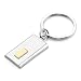 Apparel : Distinguished Signature: Surgical Stainless Steel Rectangular High Polished Finish Key Ring for Men with Gold