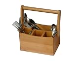 Creative Home's 8-1/4 by 5-1/2 by 4-1/4-Inch Bamboo Utensil Caddy with Handle