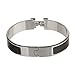 Urparcel Women`s Stylish 316l Stainless Steel Anti-allergic H-shaped Buckle Bracelet Bangle - Silver + Black