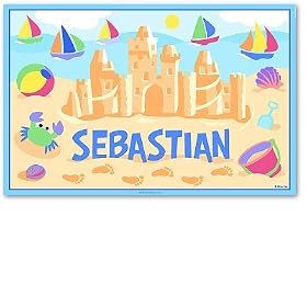 Olive Kids Bedding Summer Sand Castle Placemat Blue by Kids Bedding