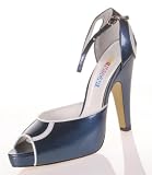 NASCAR Maria Womens Dress Heels Shoes Pumps Blue White