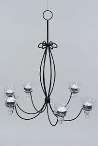 DECKEN KERZENLEUCHTER DECKENKERZENLEUCHTER 6 FLAMMIG LANDHAUS EISEN NEU