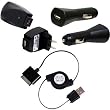 DB Premium iPhone 3G, Nano 4th Generation, iPod Touch 2nd Generation 3-in-1 USB Data and Charging Kit - Retractable USB Cable + USB Home / Wall / Travel Charger + USB Car / Auto Charger - Black