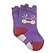 Wrapables Peek A Boo Animal Non-Skid Toddler Socks (Set of 6), Large, Cat & Duck Large
