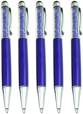 iClover Bundle of 5PCS 2in1 Crystal long Stylus Universal Capacitive Touch Screen Pen Purple for Ipad 2 3 Ipod Iphone 4 4S 5 5g Motorola Xoom Samsung Galaxy Tab 8.9 10.1, Blackberry Playbook HTC Flyer Evo View Tablet Sony Playstation PS VITA